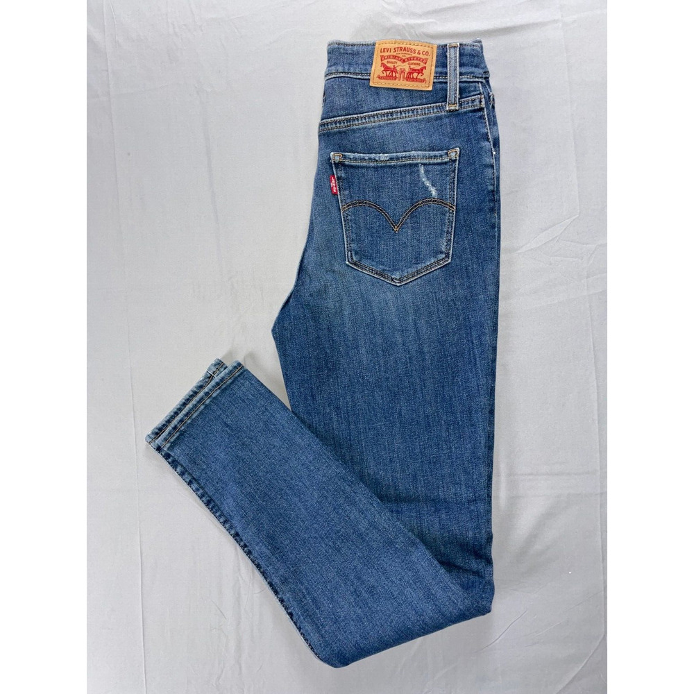 Levis 721 High Rise Skinny Destroyed Stretched Denim Jeans. Women's 28, GUC!! - Picture 2 of 9